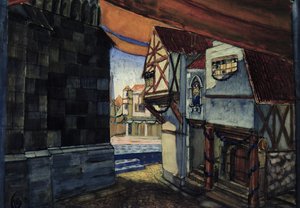 تصميم المسرح لأوبرا "خادمة أورليانز" من تأليف Pyotr Tchaikovsky (1840-1893) ، 1912 (مرحاض ، غواش وحبر على ورق)